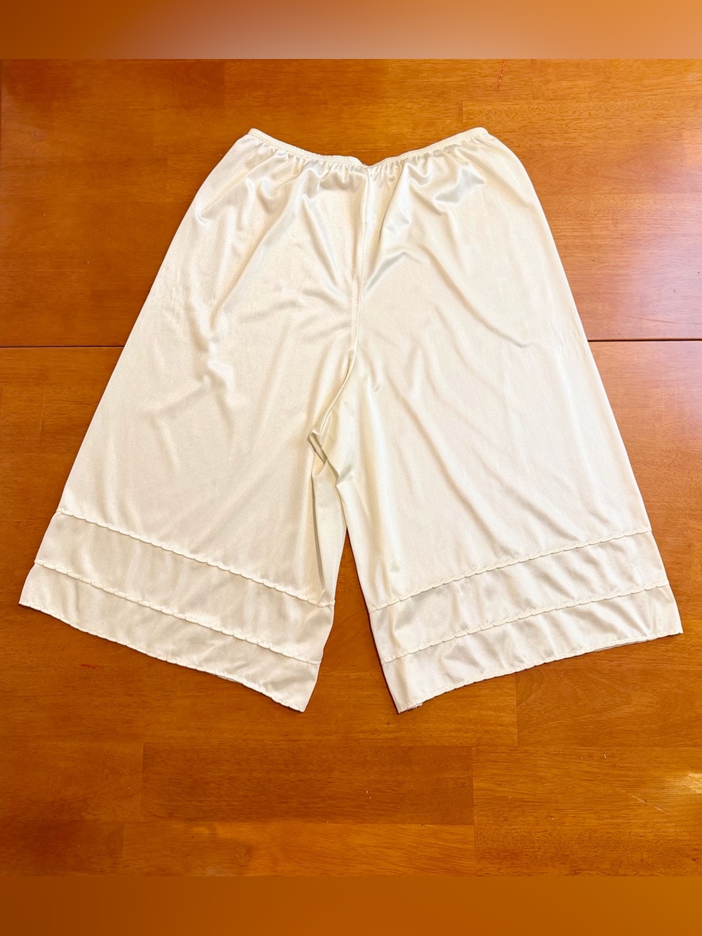 Vintage 70s Wondermaid Ivory Nylon Pettipants Slip Shorts Bloomers Sz L - Picture 2 of 8